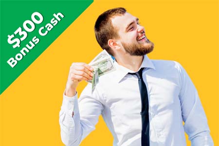 man enjoying $300 bonus cash from Personal Premier Advantage Offer