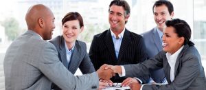 business services people shaking hands