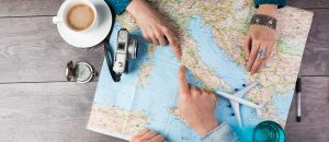 personal loans pointing at a map