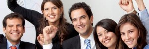 Business people cheering 1