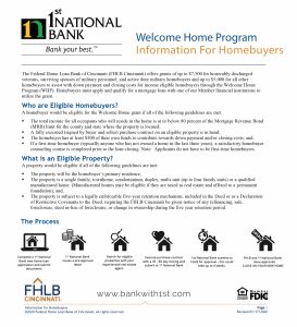 FHLB welcome home program 2020