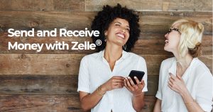 send and receive money with zelle two women laughing photo