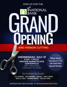 1st national bank centerville grand opening poster image