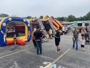 1st national bank 1st friday kids blow up games