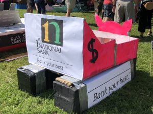 1st national bank morrow cardboard boat regatta piggy bank boat