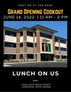 1st national bank grand opening cookout promo image