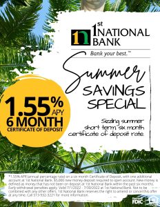 summer savings special 1.55% apy 6-month certificate of deposit image