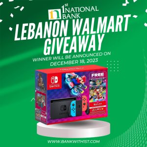 1st national bank lebanon walmart nintendo switch giveaway