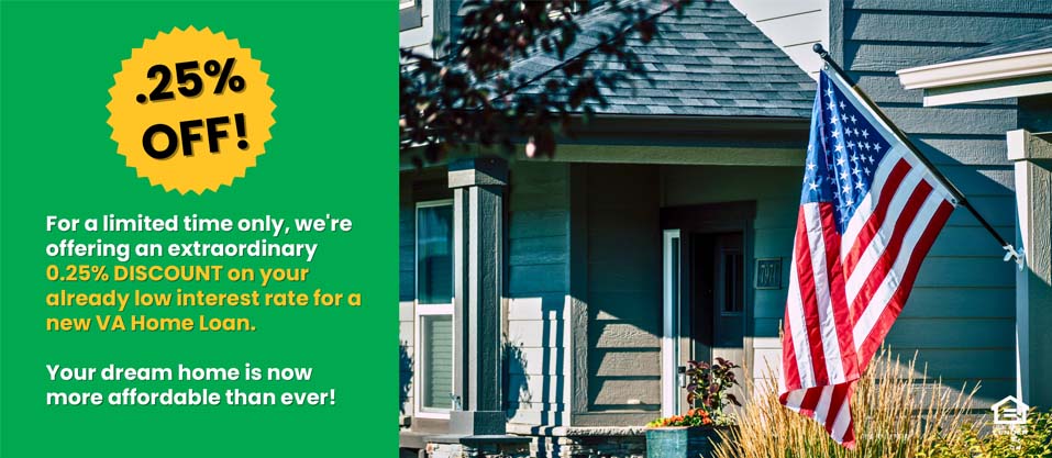 veteran house with American flag 1st National Bank Veterans Valor VA Loan web header