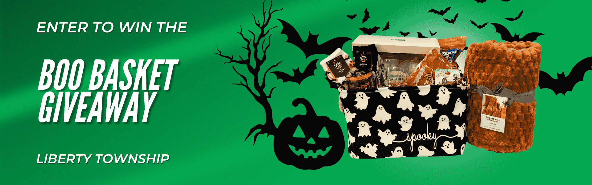 1st National Bank Liberty Township Boo Basket Giveaway banner